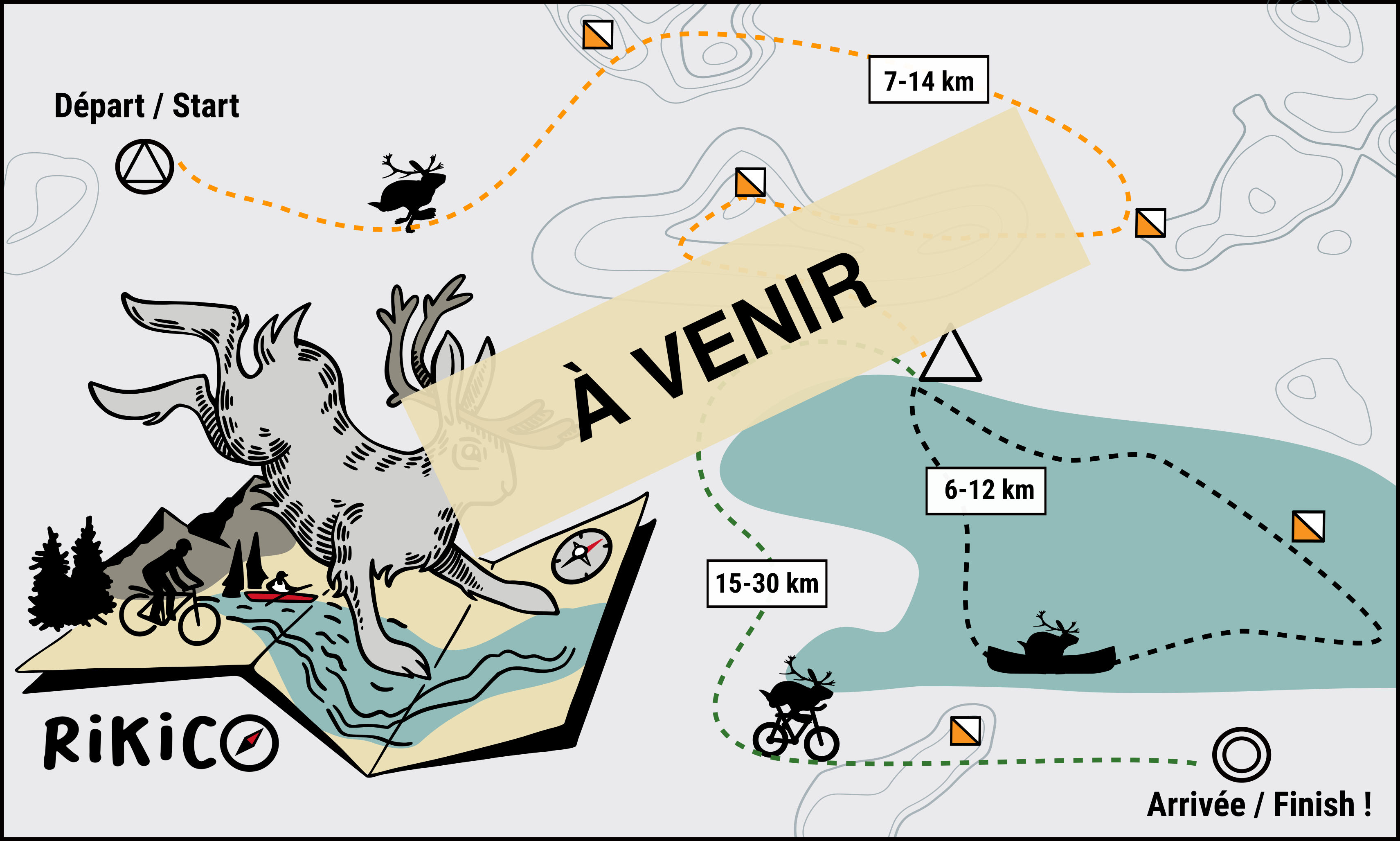 Schéma du parcours de la Course d'aventure St-Laurent