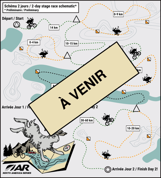 Schéma du parcours de la Course d'aventure St-Laurent